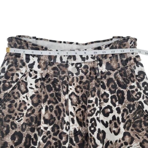 Kittenish Leopard High-Waisted Paperbag Jeans NWT Medium - Picture 6 of 10